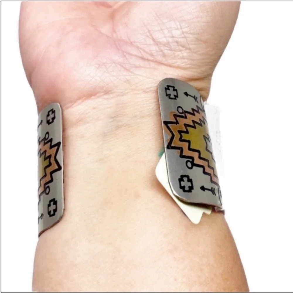 Tribal Pattern Metal Cuff Bracelet NEW